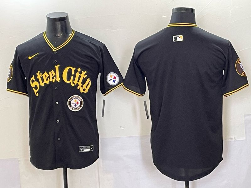 Men 2025 Nike Pittsburgh Steelers Blank Black Limited NFL Jersey style 0058->pittsburgh steelers->NFL Jersey
